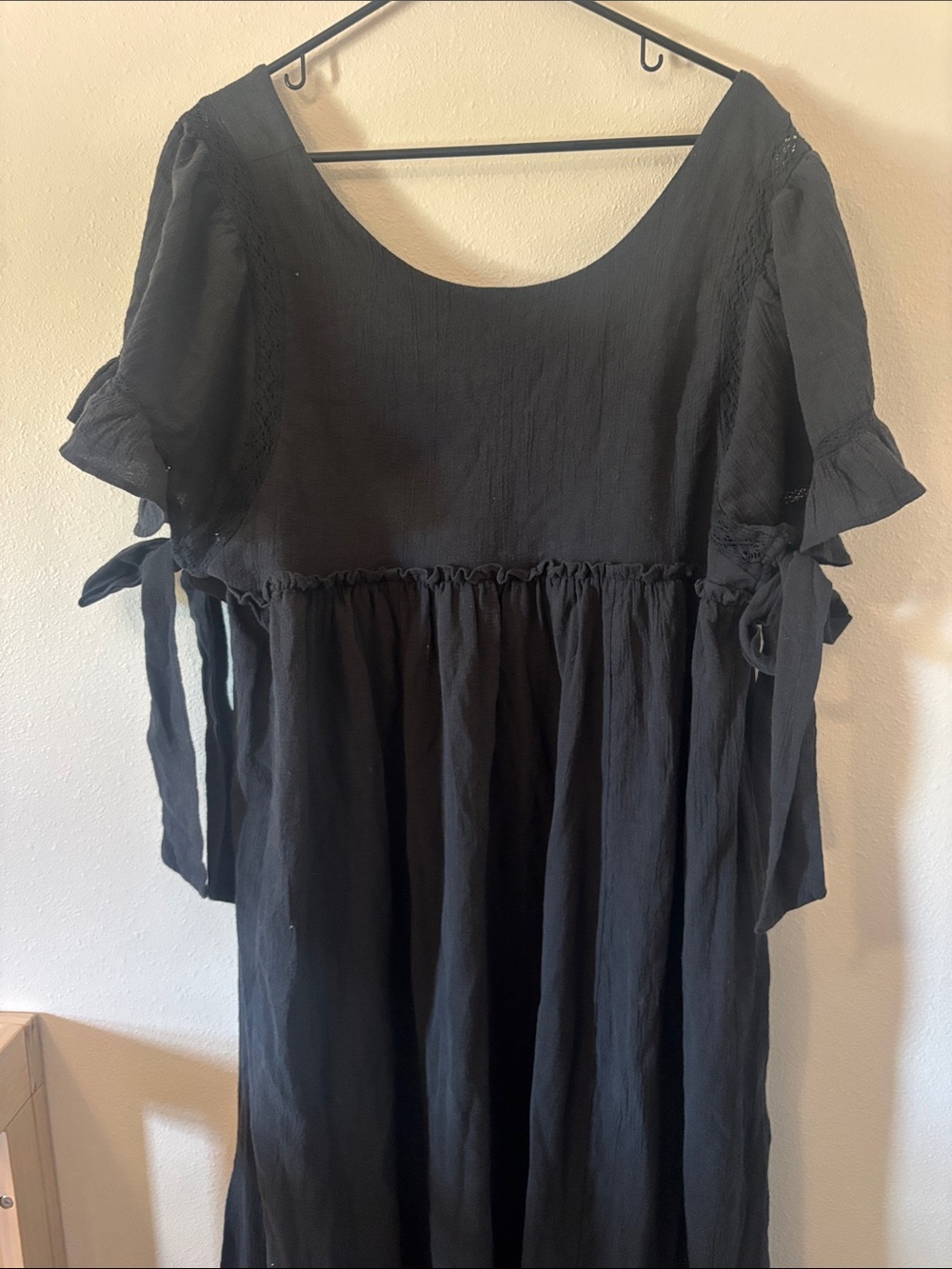 Free People Dark Navy Tiered Maxi Dress with Side Ties